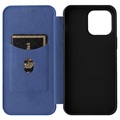 iPhone 14 Pro Flip Case - Carbon Fiber - Blue