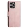 Flower Decor Series iPhone 14 Pro Wallet Case - Rose Gold