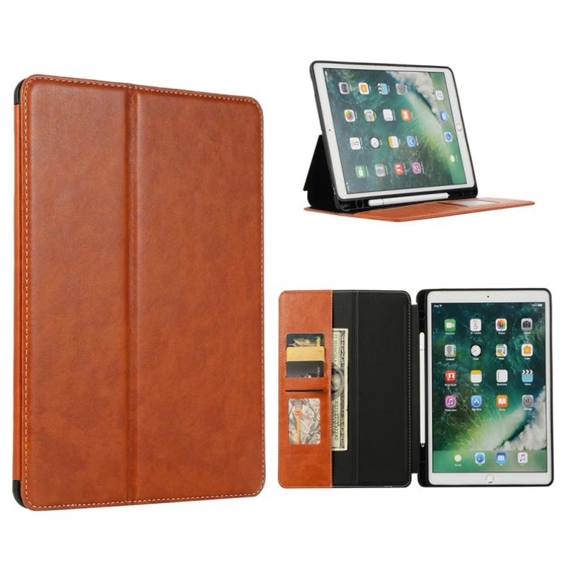 iPad 10.2 2019/2020 Folio Case with Card Slots - Brown