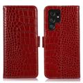 Crocodile Series Samsung Galaxy S23 Ultra 5G Wallet Leather Case with RFID