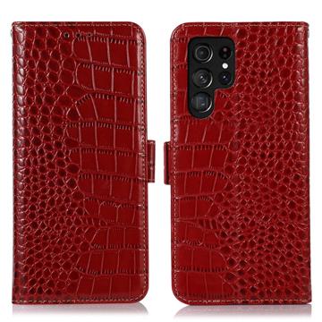 Crocodile Series Samsung Galaxy S23 Ultra 5G Wallet Leather Case with RFID