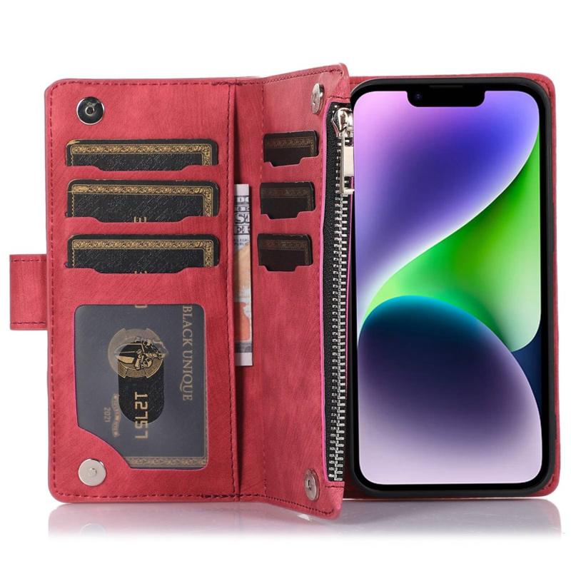 iPhone 14 Plus Wallet Case with Wrist & Shoulder Strap