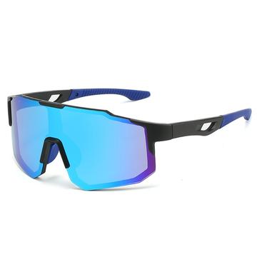 Full Frame Running Glasses with Colored Lenses - Black / Blue