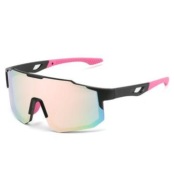 Full Frame Running Glasses with Colored Lenses - Black / Pink