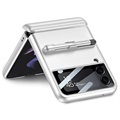 GKK Samsung Galaxy Z Flip3 5G Hybrid Case with Stylus Pen - Silver