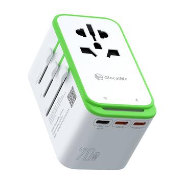 GlocalMe RoamPlug Travel Adapter with 4G/LTE Wi-Fi Hotspot - 70W - White