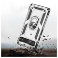 Google Pixel 6a Hybrid Case with Metal Kickstand - Silver