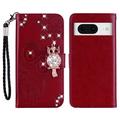 Google Pixel 8 Owl Rhinestone Wallet Case