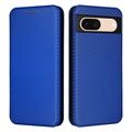 Google Pixel 8a Flip Case - Carbon Fiber - Blue