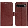 Google Pixel 9 Pro XL Wallet Case with Magnetic Closure - Brown