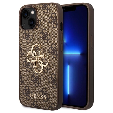 iPhone 15 Plus Guess 4G Big Metal Logo Hybrid Case - Brown