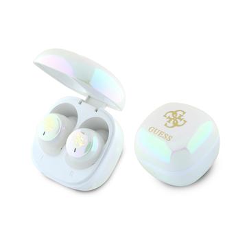 Guess Iridescent 4G Printed Logo True Wireless Earphones - White