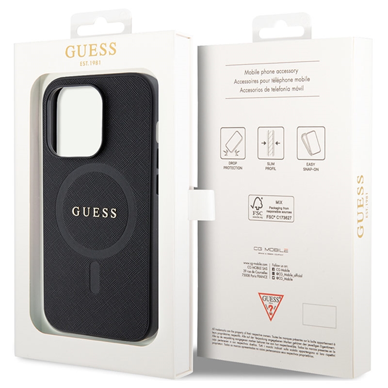 iPhone 15 Pro Guess Saffiano Hybrid Case - MagSafe Compatible