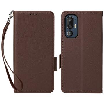 HTC U24 Pro Wallet Case with Magnetic Closure - Brown