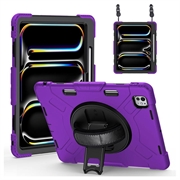 iPad Pro 13 (2024) Heavy Duty 360 Case with Hand Strap - Purple