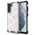 Honeycomb Armored Samsung Galaxy S21 FE 5G Hybrid Case - Transparent