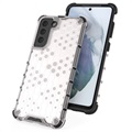 Honeycomb Armored Samsung Galaxy S21 FE 5G Hybrid Case - Transparent