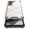 Honeycomb Armored Samsung Galaxy S21 FE 5G Hybrid Case - Transparent