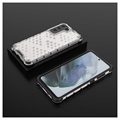 Honeycomb Armored Samsung Galaxy S21 FE 5G Hybrid Case - Transparent