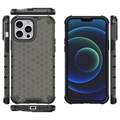 Honeycomb Armored iPhone 14 Pro Hybrid Case - Black