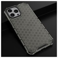 Honeycomb Armored iPhone 14 Pro Max Hybrid Case - Black