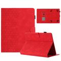 Honeycomb Patterned Universal Tablet Case with Card Slots - 10" - Red