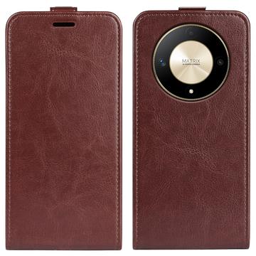 Honor Magic6 Lite/X9b Vertical Flip Case with Card Slot - Brown