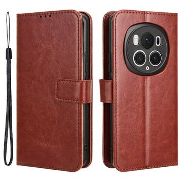 Honor Magic6 Pro Wallet Case with Magnetic Closure - Brown