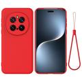 Honor Magic7 Pro Liquid Silicone Case with Hand Strap - Red