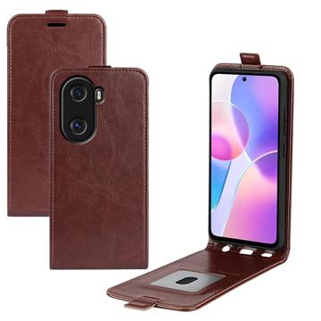 Honor X40i Vertical Flip Case with Card Slot - Brown