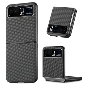 Motorola Razr 40 Hybrid Case - Carbon Fiber - Black