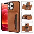 iPhone 14 Pro Hybrid Case with Wallet - Brown