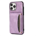 iPhone 14 Hybrid Case with Wallet - Purple