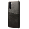 OnePlus Nord KSQ Coated Plastic Case with Card Slots - Black