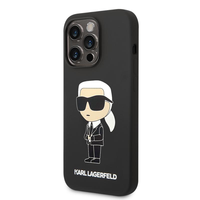 iPhone 15 Pro Max Karl Lagerfeld Ikonik Silicone Case - Black