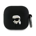 AirPods 4 Karl Lagerfeld Karl Head 3D Silicone Case - Black