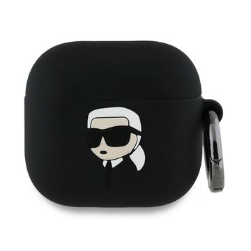 AirPods 4 Karl Lagerfeld Karl Head 3D Silicone Case - Black