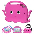 iPad 10.2 2019/2020/2021 Kids Carrying Shockproof Case - Octopus - Hot Pink