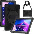 Lenovo Tab M10 Gen 3 Heavy Duty 360 Case with Hand Strap - Black