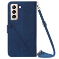 Line Series Samsung Galaxy S22+ 5G Wallet Case - Blue