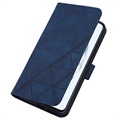 Line Series Samsung Galaxy S22+ 5G Wallet Case - Blue