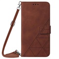 Line Series Samsung Galaxy S22+ 5G Wallet Case - Brown