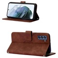 Line Series Samsung Galaxy S22+ 5G Wallet Case - Brown