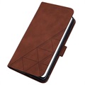 Line Series Samsung Galaxy S22+ 5G Wallet Case - Brown