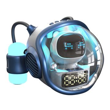 M60 Spaceship Shape AI Bluetooth Speaker with Alarm Clock - Dual RGB Lights, TF/FM Support