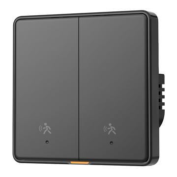 MG-KG126 Zigbee Radar Smart Switch / Human Sensor Wall Switch - 2 Gang, 1 Way - Black