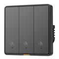 MG-KG126 Zigbee Radar Smart Switch / Human Sensor Wall Switch - 3 Gang, 1 Way - Black