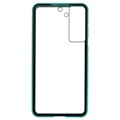 Samsung Galaxy S21 FE 5G Magnetic Case with Tempered Glass - Blue