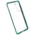 Samsung Galaxy S21 FE 5G Magnetic Case with Tempered Glass - Blue