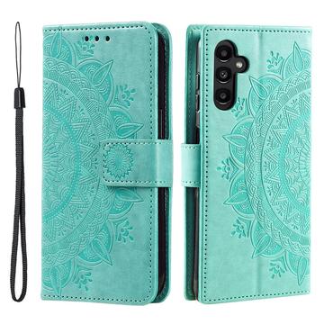 Samsung Galaxy A34 5G Mandala Series Wallet Case - Green